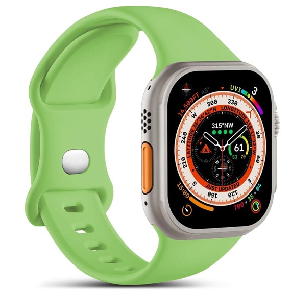 Microsonic Apple Watch Series 6 44mm Kordon ActiveFlex Wristband Yeşil 1