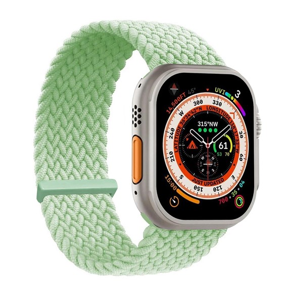 Microsonic Apple Watch Series 6 44mm Kordon Large Size 160mm Knitted Fabric Single Loop Açık Yeşil 1