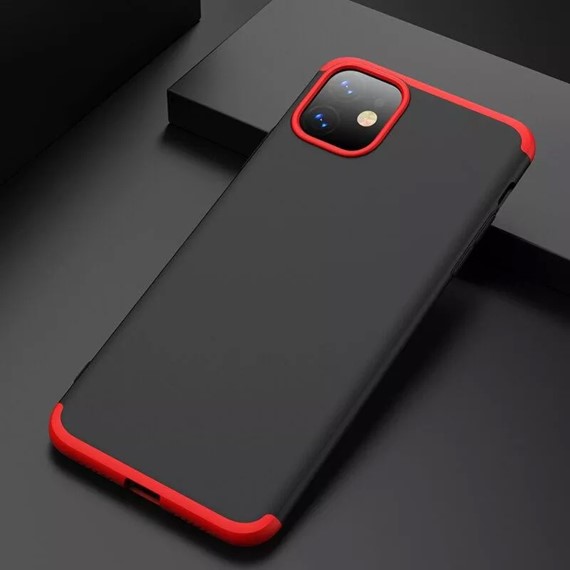 Microsonic Apple iPhone 11 6 1 Kılıf Double Dip 360 Protective Siyah Kırmızı 4