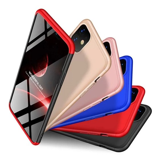 Microsonic Apple iPhone 11 6 1 Kılıf Double Dip 360 Protective Siyah Kırmızı 5