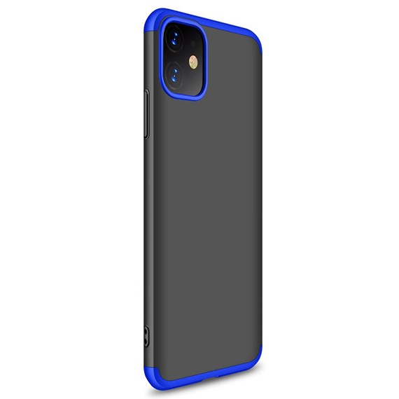 Microsonic Apple iPhone 11 6 1 Kılıf Double Dip 360 Protective Siyah Mavi 2