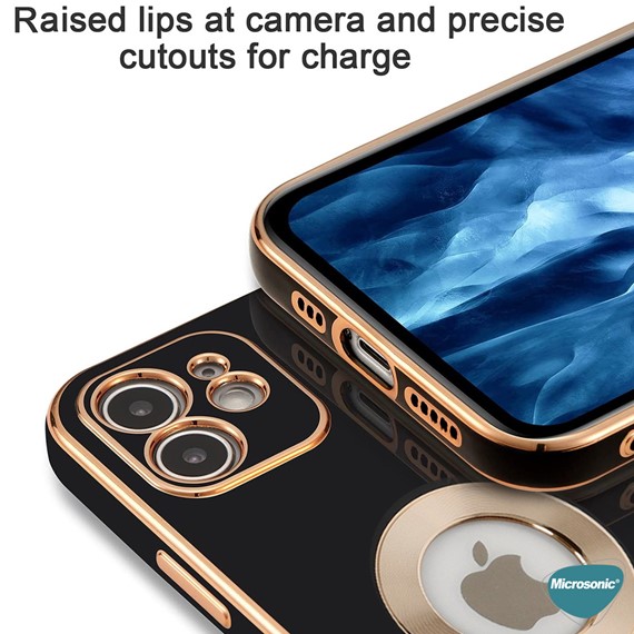 Microsonic Apple iPhone 12 Kılıf Flash Stamp Koyu Mor 4