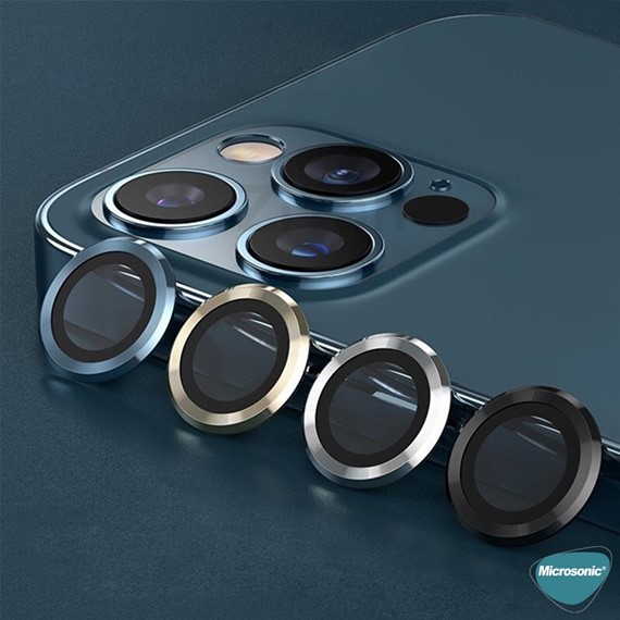 Microsonic Apple iPhone 11 Pro Max Tekli Kamera Lens Koruma Camı Lacivert 3