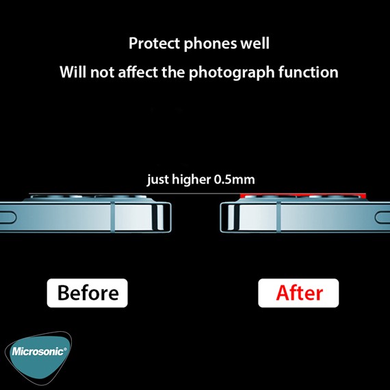 Microsonic Apple iPhone 12 Mini Kamera Lens Koruma Camı V2 Kırmızı 3