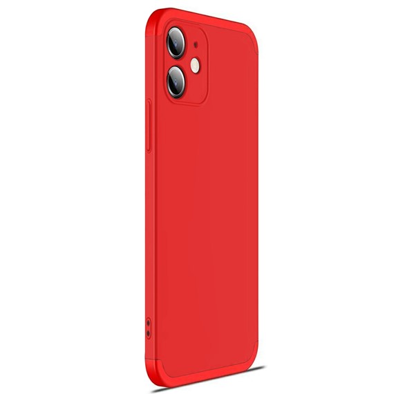 Microsonic Apple iPhone 12 Mini Kılıf Double Dip 360 Protective Kırmızı 2