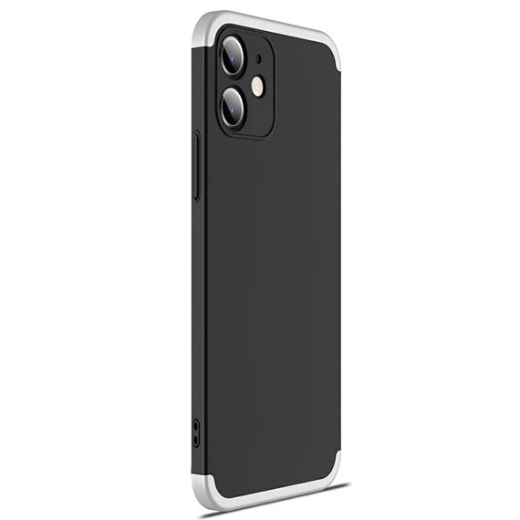 Microsonic Apple iPhone 12 Mini Kılıf Double Dip 360 Protective Siyah Gri 2