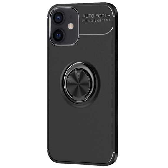 Microsonic Apple iPhone 12 Mini Kılıf Kickstand Ring Holder Siyah 2