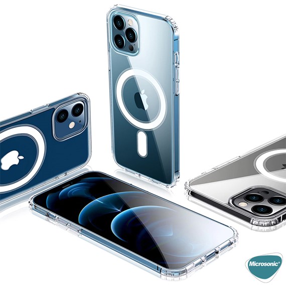 Microsonic Apple iPhone 12 Pro Kılıf MagSafe Clear Soft Şeffaf 5