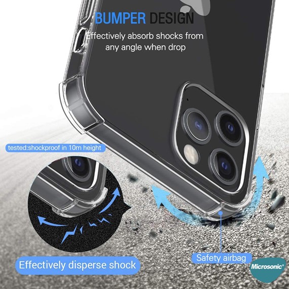 Microsonic Apple iPhone 12 Pro Kılıf Shock Absorbing Şeffaf 4