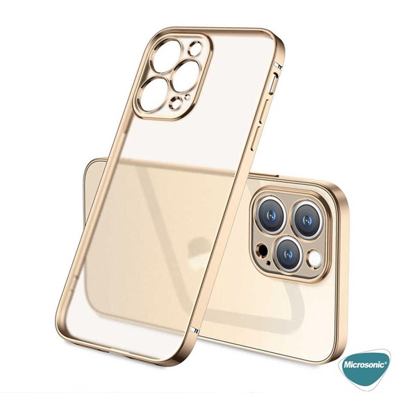 Microsonic Apple iPhone 12 Pro Max Kılıf Square Matte Plating Gold 2