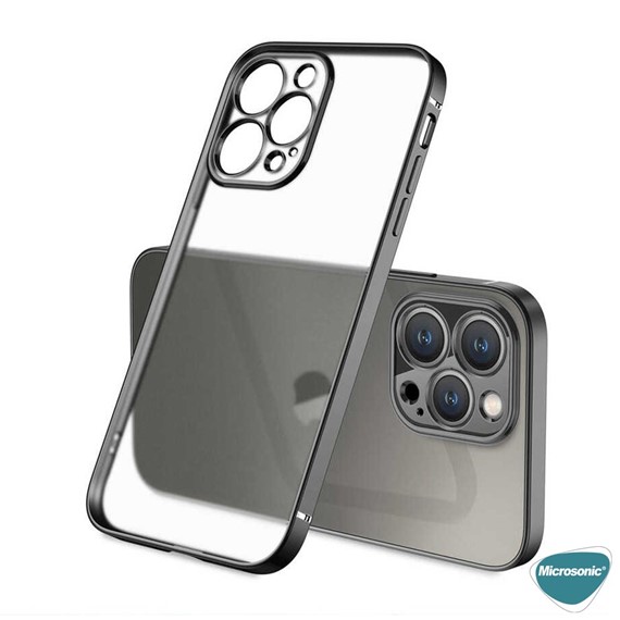 Microsonic Apple iPhone 12 Pro Max Kılıf Square Matte Plating Siyah 2