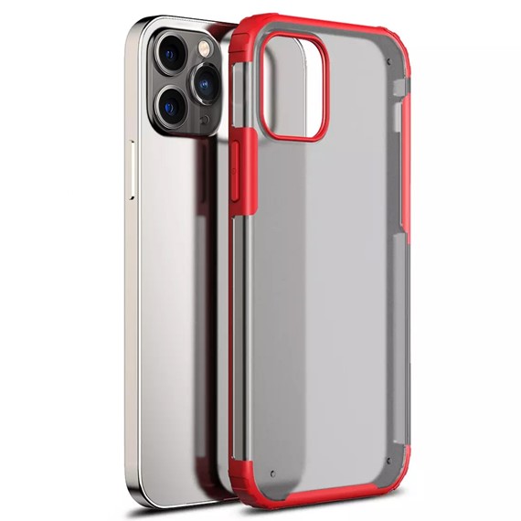 Microsonic Apple iPhone 12 Pro Max Kılıf Frosted Frame Kırmızı 1
