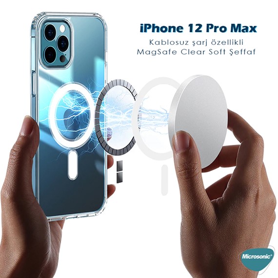 Microsonic Apple iPhone 12 Pro Max Kılıf MagSafe Clear Soft Şeffaf 3