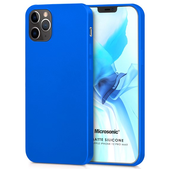 Microsonic Matte Silicone Apple iPhone 12 Pro Max Kılıf Mavi 1