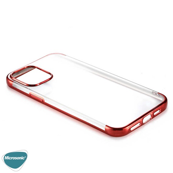 Microsonic Apple iPhone 12 Pro Max Kılıf Skyfall Transparent Clear Kırmızı 4