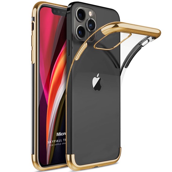 Microsonic Apple iPhone 12 Pro Max Kılıf Skyfall Transparent Clear Gold 1