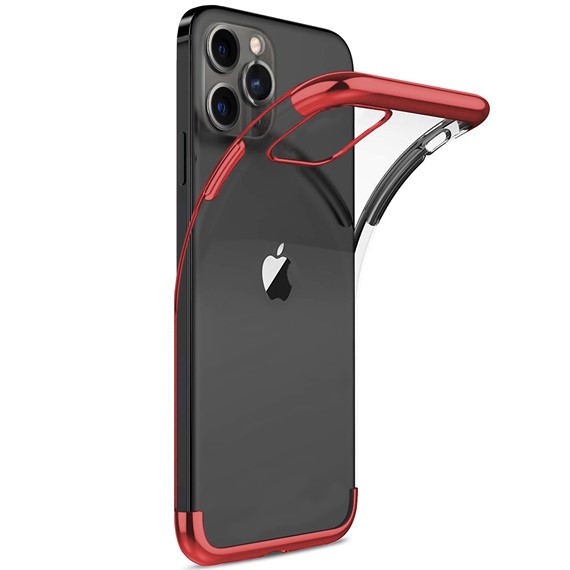 Microsonic Apple iPhone 12 Pro Max Kılıf Skyfall Transparent Clear Kırmızı 2