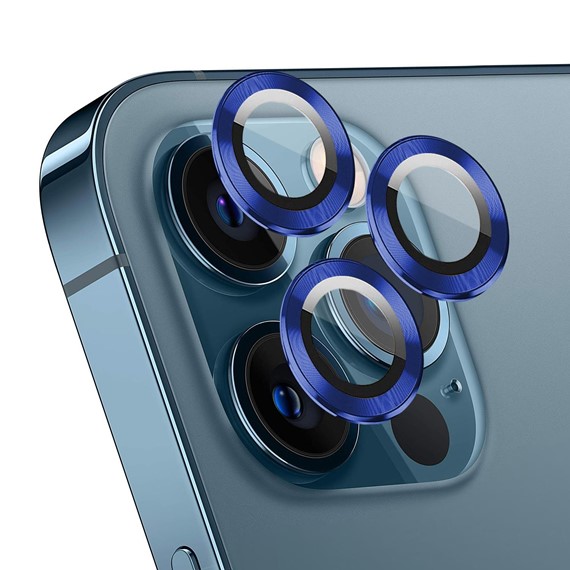 Microsonic Apple iPhone 12 Pro Tekli Kamera Lens Koruma Camı Lacivert 1