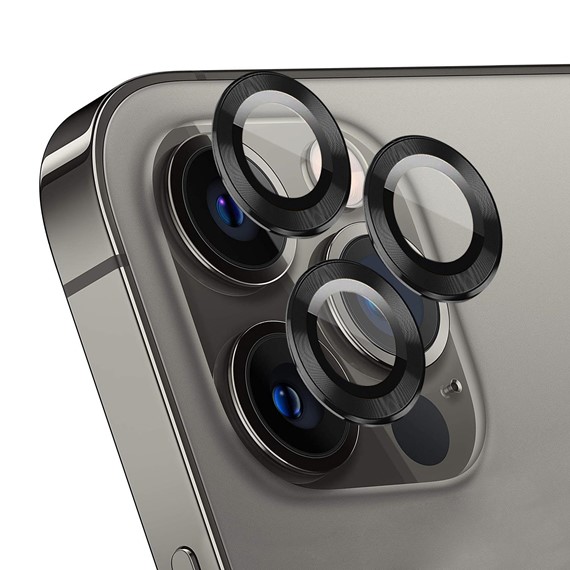 Microsonic Apple iPhone 12 Pro Tekli Kamera Lens Koruma Camı Siyah 1