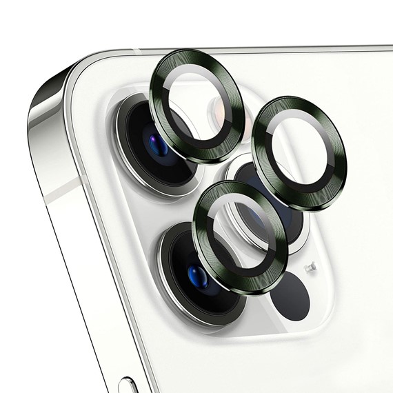 Microsonic Apple iPhone 15 Pro Tekli Kamera Lens Koruma Camı Koyu Yeşil 1