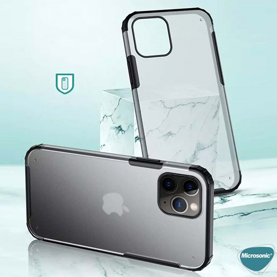 Microsonic Apple iPhone 13 Pro Max Kılıf Frosted Frame Siyah 3