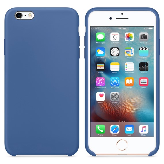 Microsonic Apple iPhone 6S Plus Kılıf Liquid Lansman Silikon Çini Mavisi 1