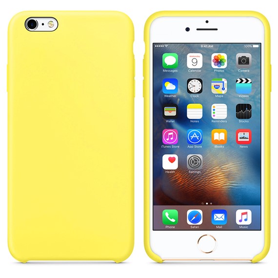 Microsonic Apple iPhone 6S Plus Kılıf Liquid Lansman Silikon Güneş Sarısı 1