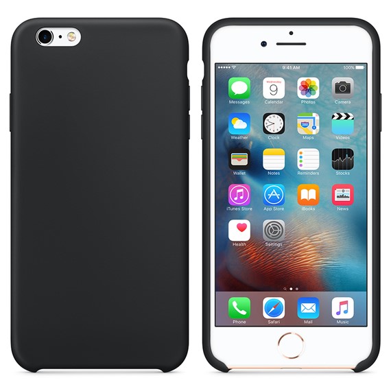 Microsonic Apple iPhone 6S Plus Kılıf Liquid Lansman Silikon Siyah 1