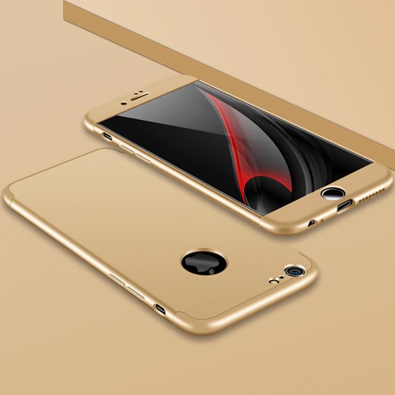 Microsonic Apple iPhone 7 Kılıf Double Dip 360 Protective Gold 3