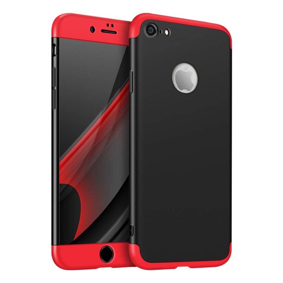 Microsonic Apple iPhone 7 Kılıf Double Dip 360 Protective Siyah Kırmızı 1