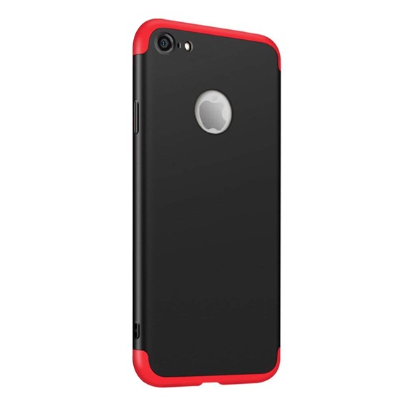 Microsonic Apple iPhone 8 Kılıf Double Dip 360 Protective Siyah Kırmızı 2