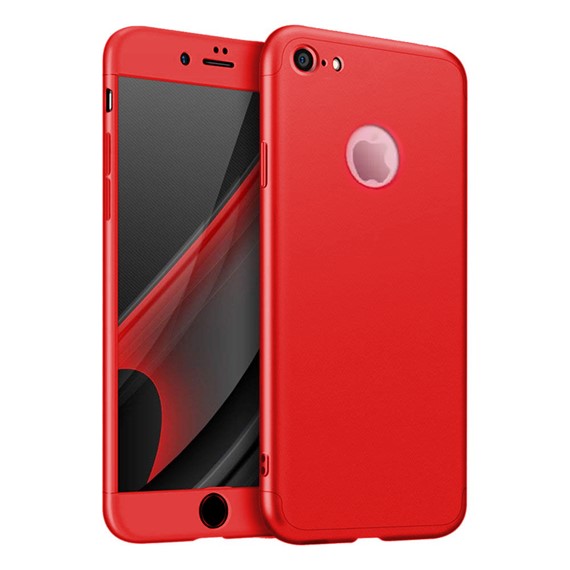 Microsonic Apple iPhone 8 Kılıf Double Dip 360 Protective Kırmızı 1
