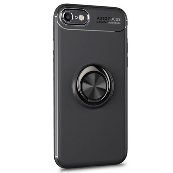 Microsonic Apple iPhone 8 Kılıf Kickstand Ring Holder Siyah 2