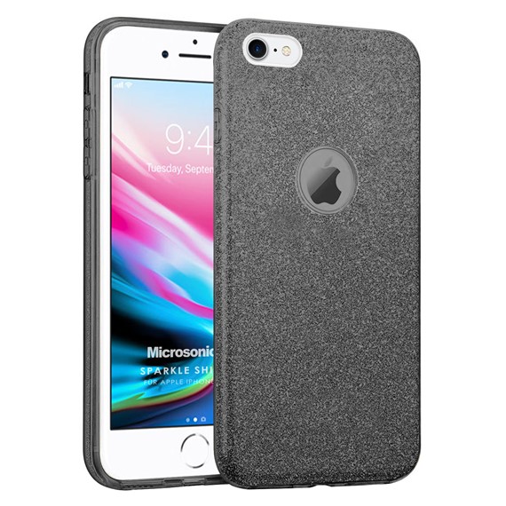Microsonic Apple iPhone SE 2020 Kılıf Sparkle Shiny Siyah 1