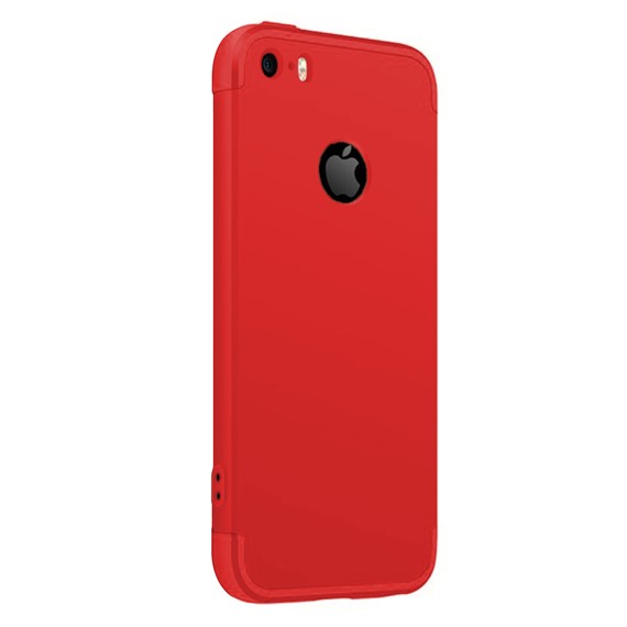 Microsonic Apple iPhone SE Kılıf Double Dip 360 Protective Kırmızı 2