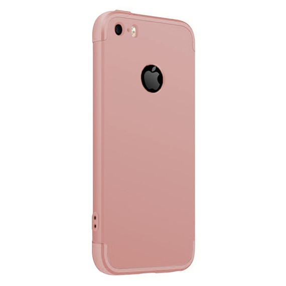 Microsonic Apple iPhone SE Kılıf Double Dip 360 Protective Rose Gold 2