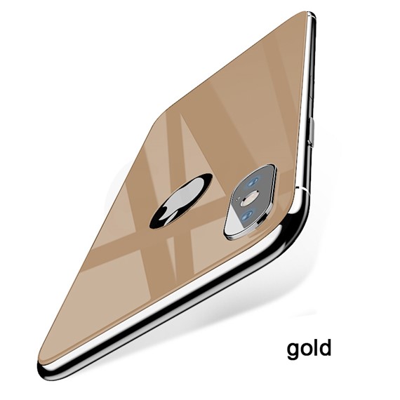 Microsonic Apple iPhone X Arka Tam Kaplayan Temperli Cam Koruyucu Gold 3
