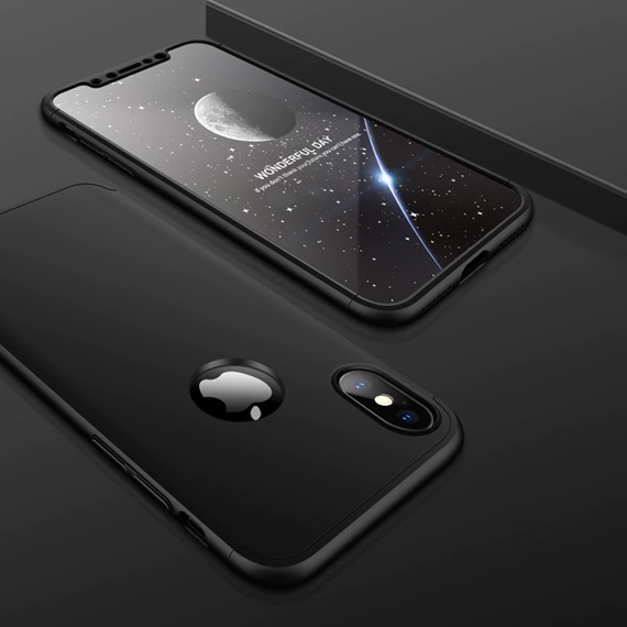 Microsonic Apple iPhone X Kılıf Double Dip 360 Protective Siyah 3