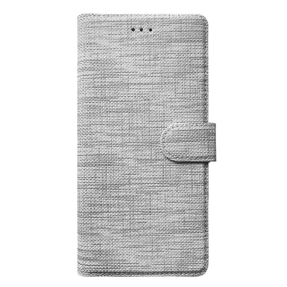 Microsonic Apple iPhone X Kılıf Fabric Book Wallet Gri 2