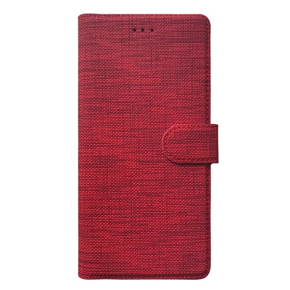 Microsonic Apple iPhone X Kılıf Fabric Book Wallet Kırmızı 2