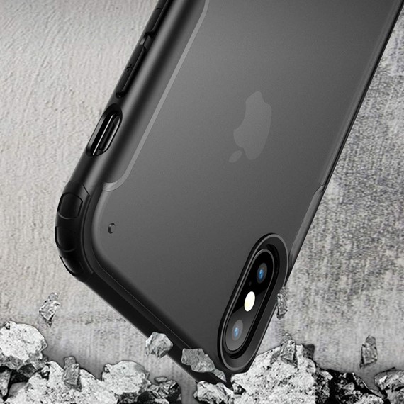 Microsonic Apple iPhone X Kılıf Frosted Frame Siyah 4
