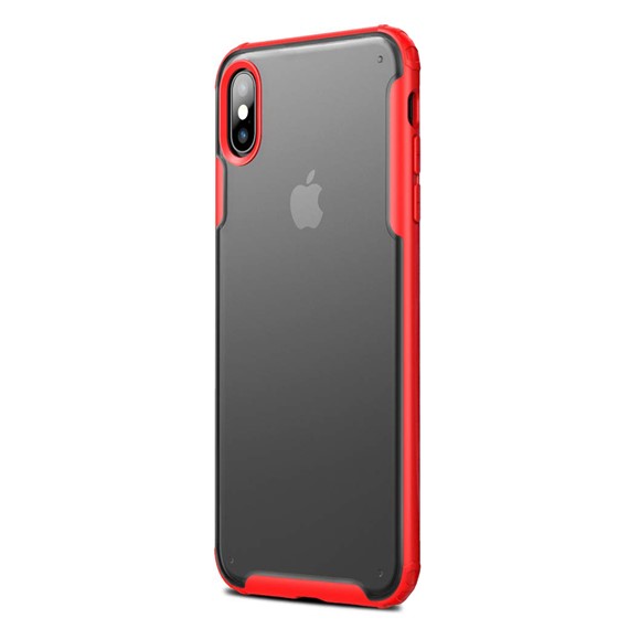 Microsonic Apple iPhone X Kılıf Frosted Frame Kırmızı 2