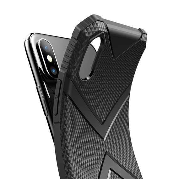Microsonic Apple iPhone X Kılıf Diamond Shield Lacivert 3