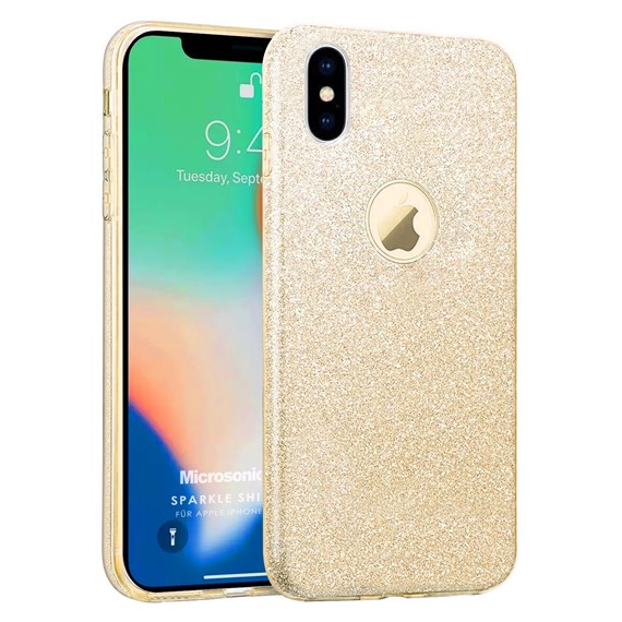 Microsonic Apple iPhone XS Max Kılıf Sparkle Shiny Gold 1