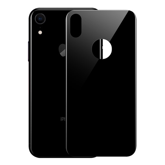 Microsonic Apple iPhone XR Arka Tam Kaplayan Temperli Cam Koruyucu Siyah 1