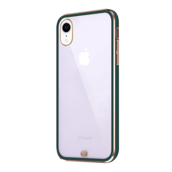 Microsonic Apple iPhone XR Kılıf Laser Plated Soft Koyu Yeşil 2