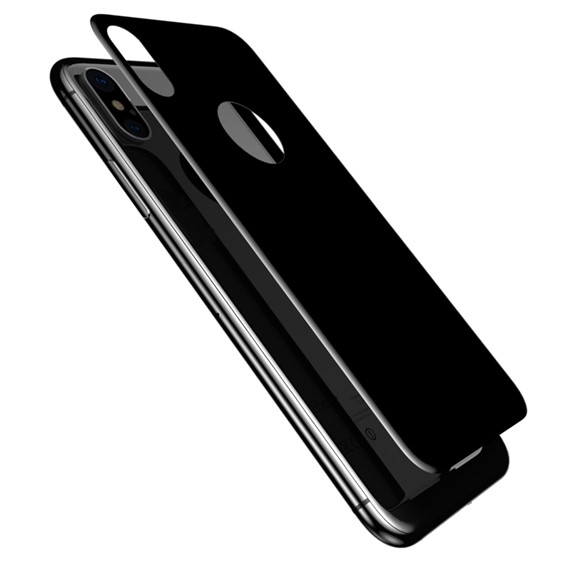 Microsonic Apple iPhone XS Arka Tam Kaplayan Temperli Cam Koruyucu Siyah 2