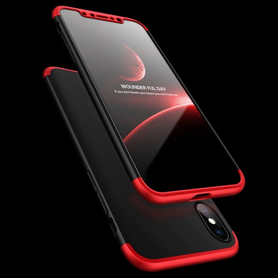 Microsonic Apple iPhone XS Kılıf Double Dip 360 Protective Kırmızı 5