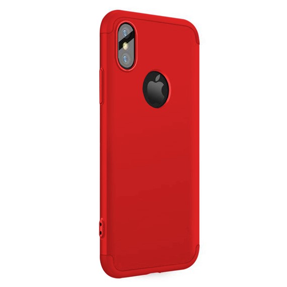 Microsonic Apple iPhone XS Kılıf Double Dip 360 Protective Kırmızı 2