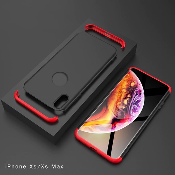 Microsonic Apple iPhone XS Max 6 5 Kılıf Double Dip 360 Protective Kırmızı 3